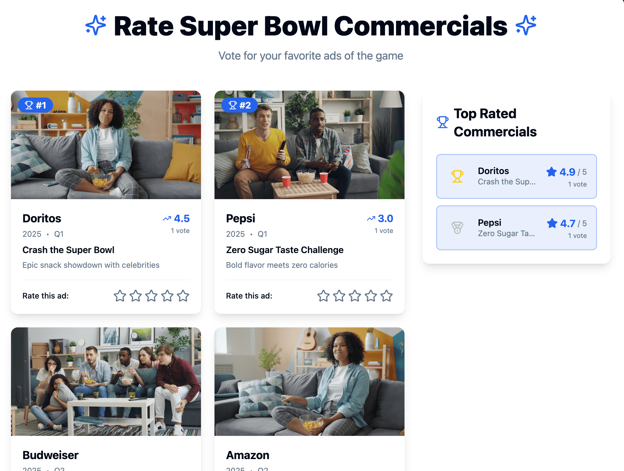Commercial Rating Widget Example