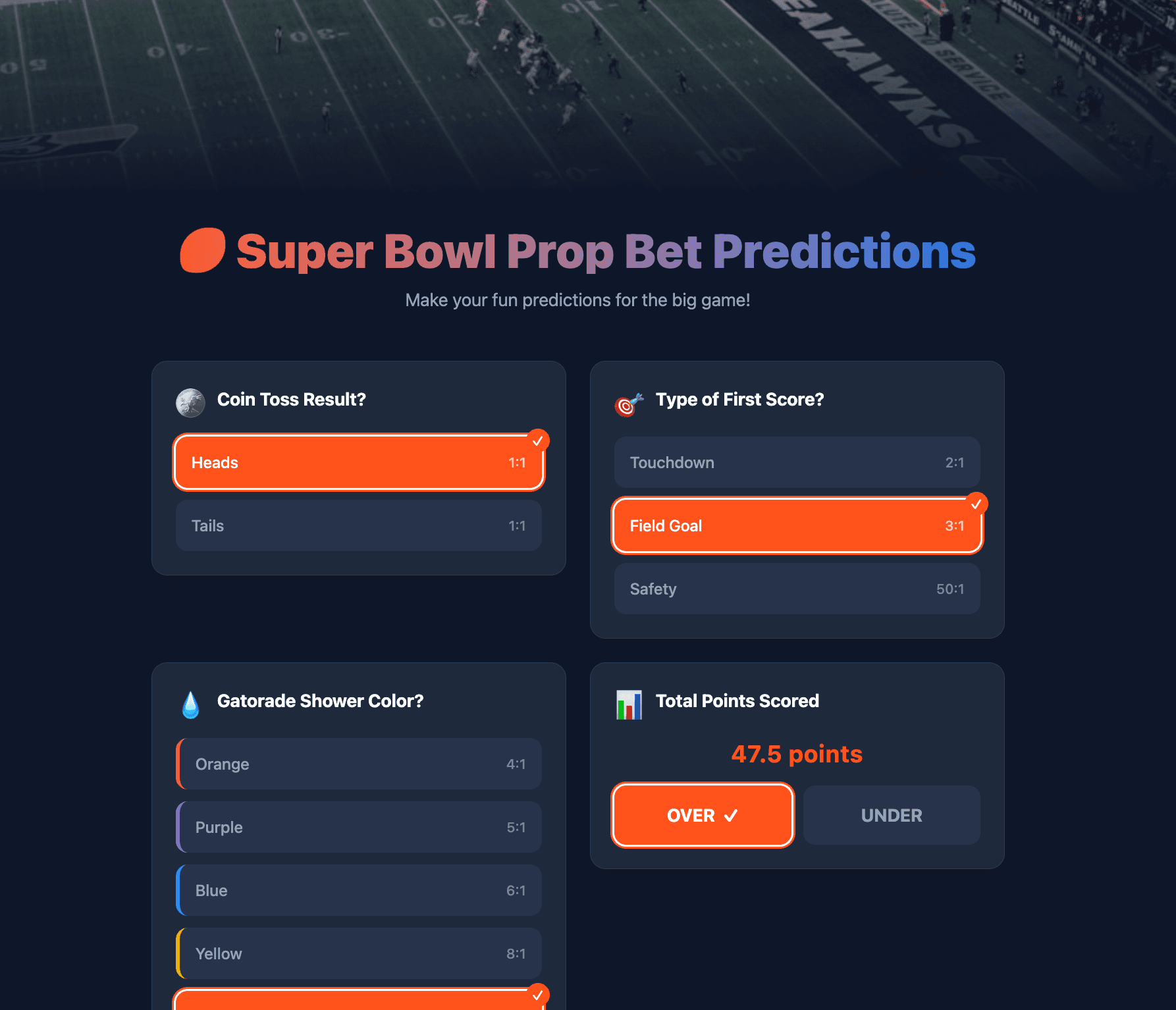 Prop Bet Simulator Example