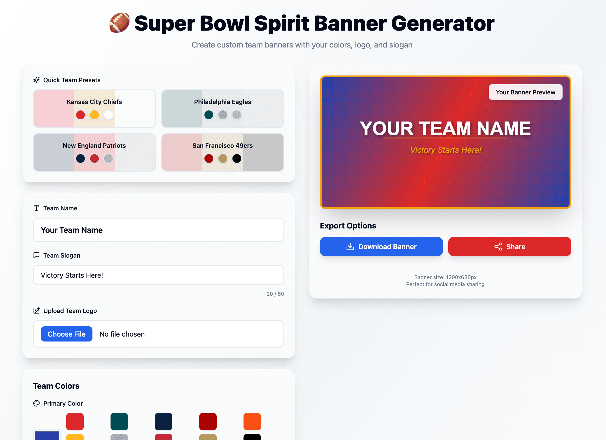 Team Banner Generator Example