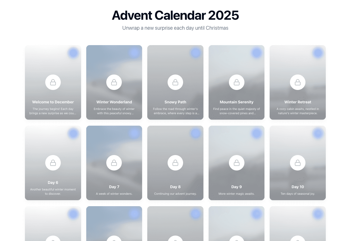 Minimal Advent Calendar Template