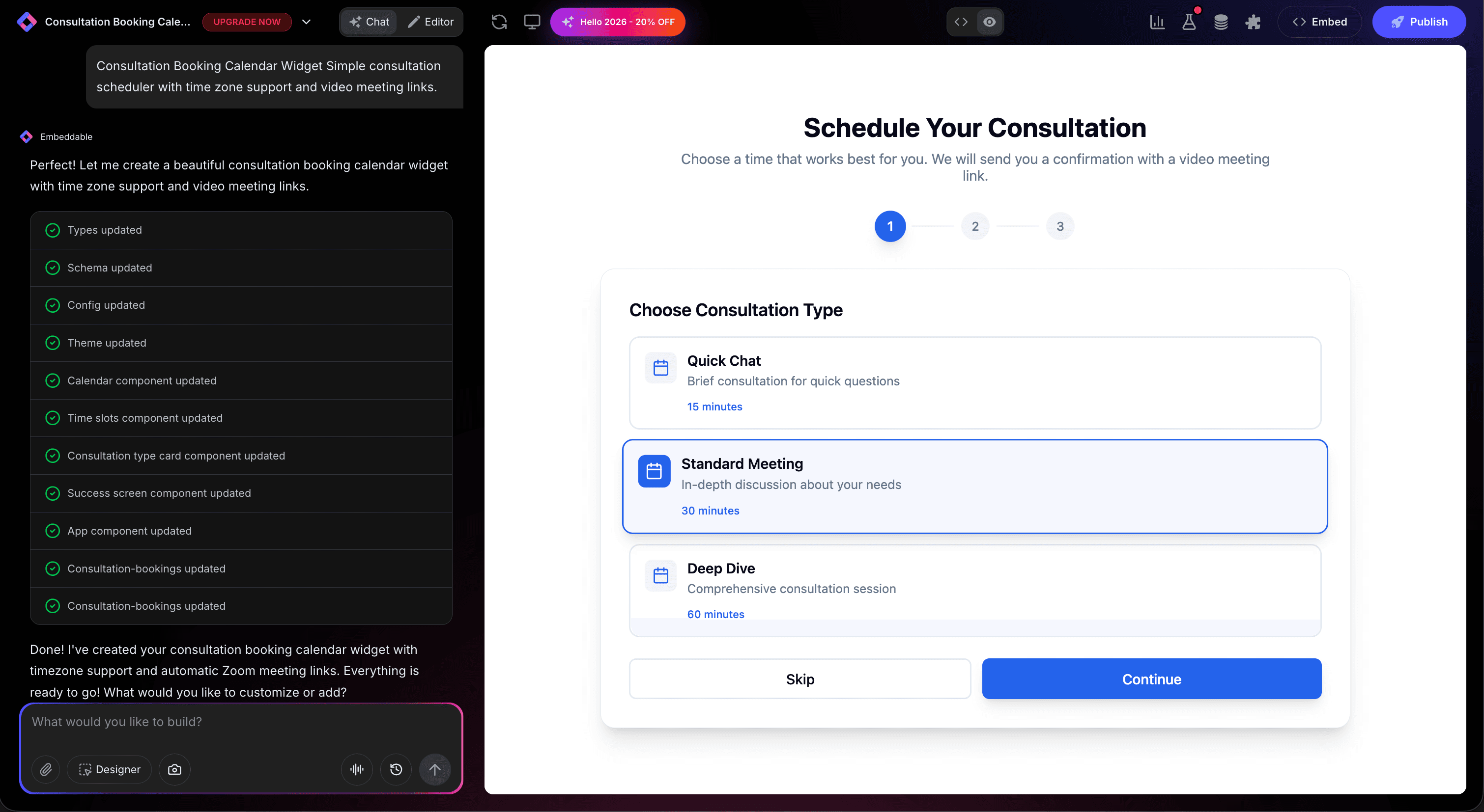 Appointment Booking in Editor