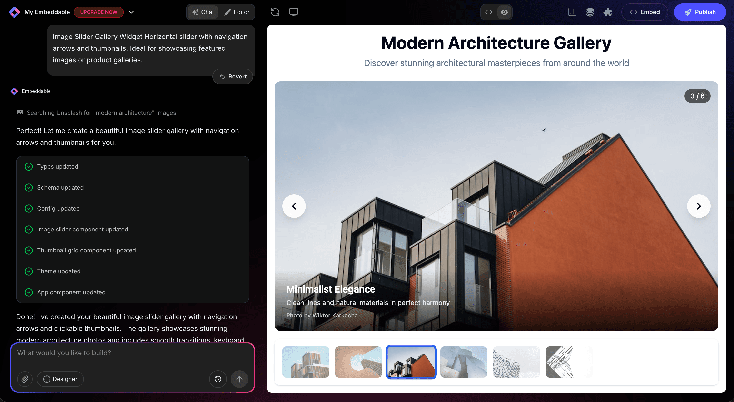 Image Carousel Widget in Editor