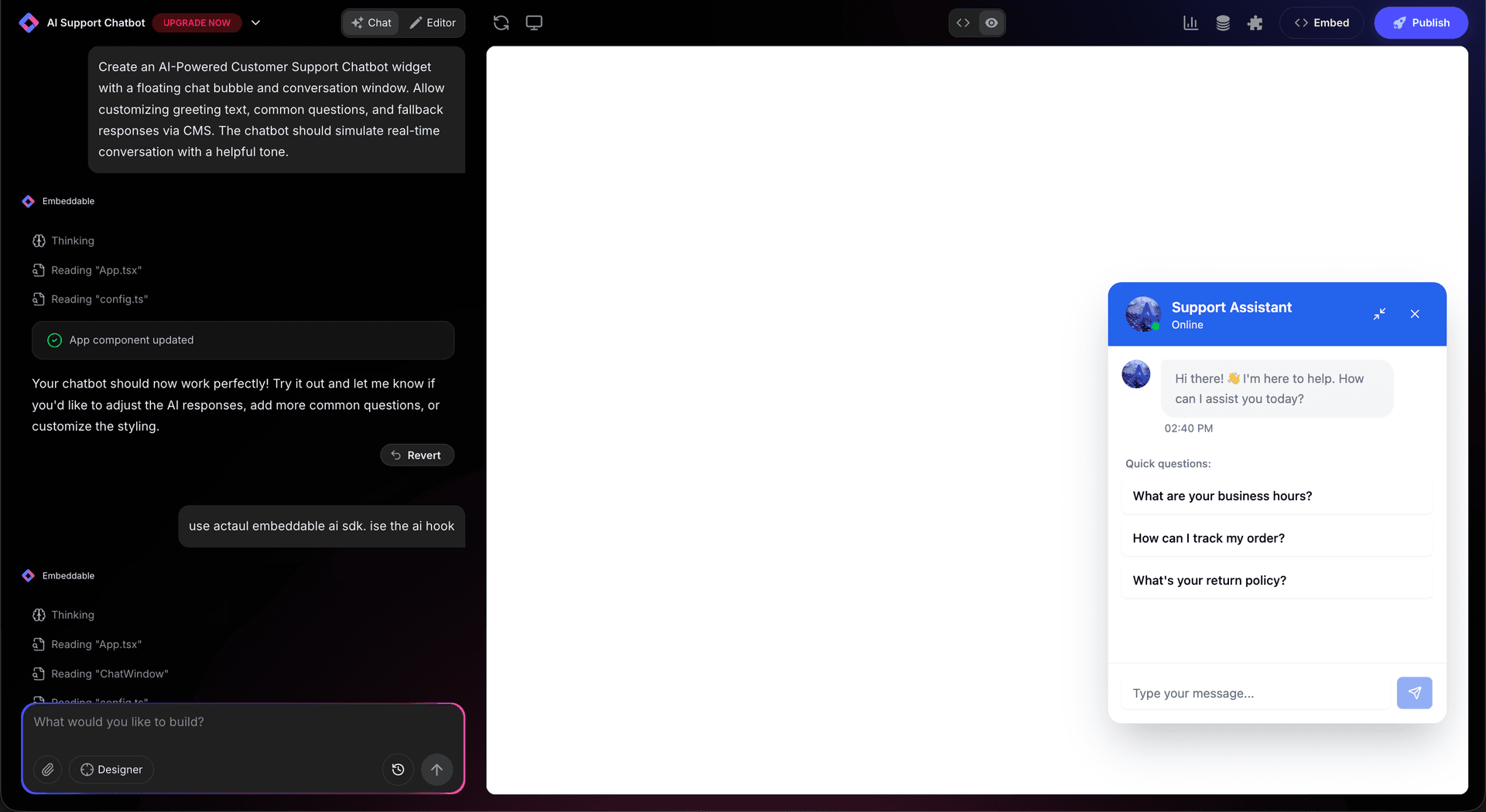 How to Build a Custom AI Chatbot Widget for Your Website | Embeddable