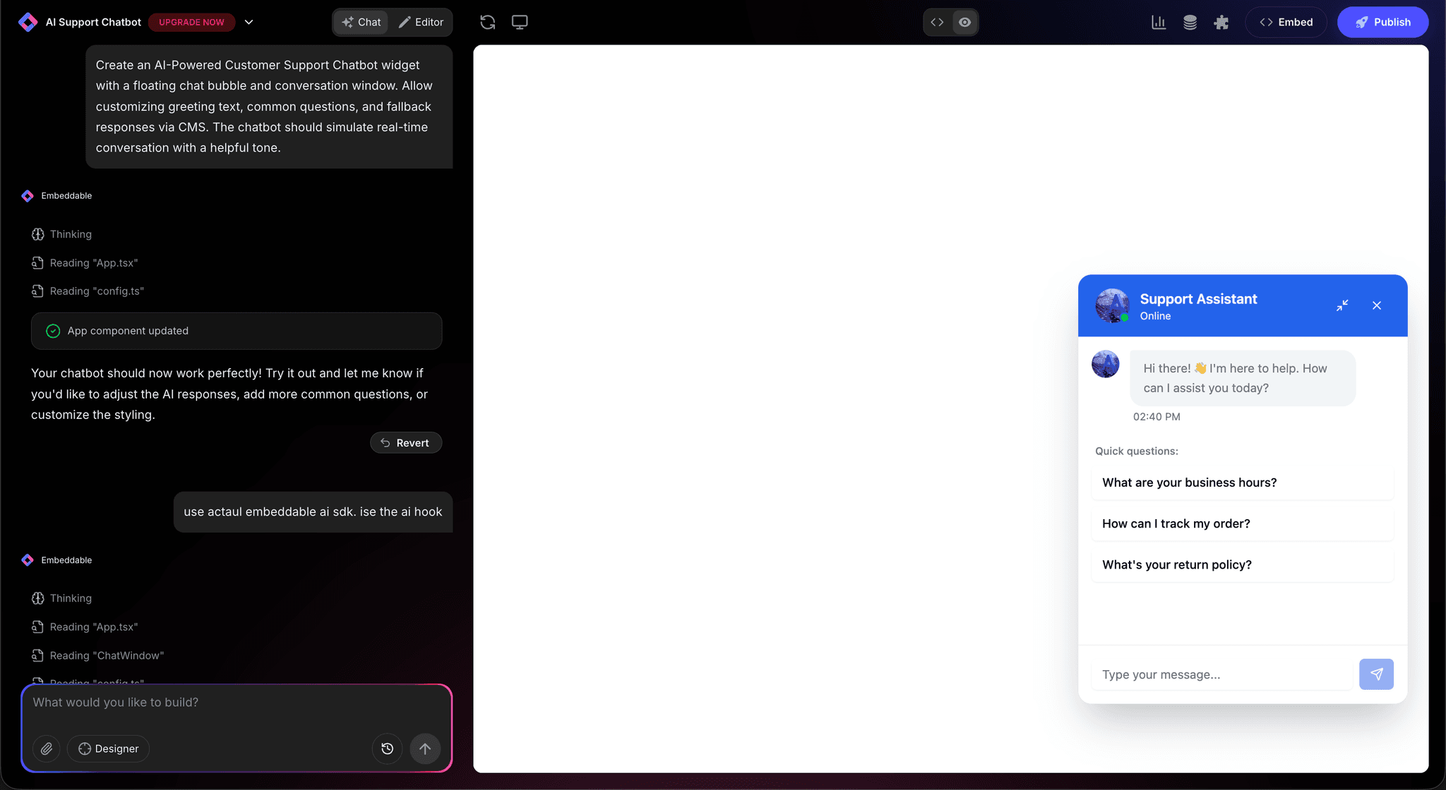 How to Build a Custom AI Chatbot Widget for Your Website | Embeddable