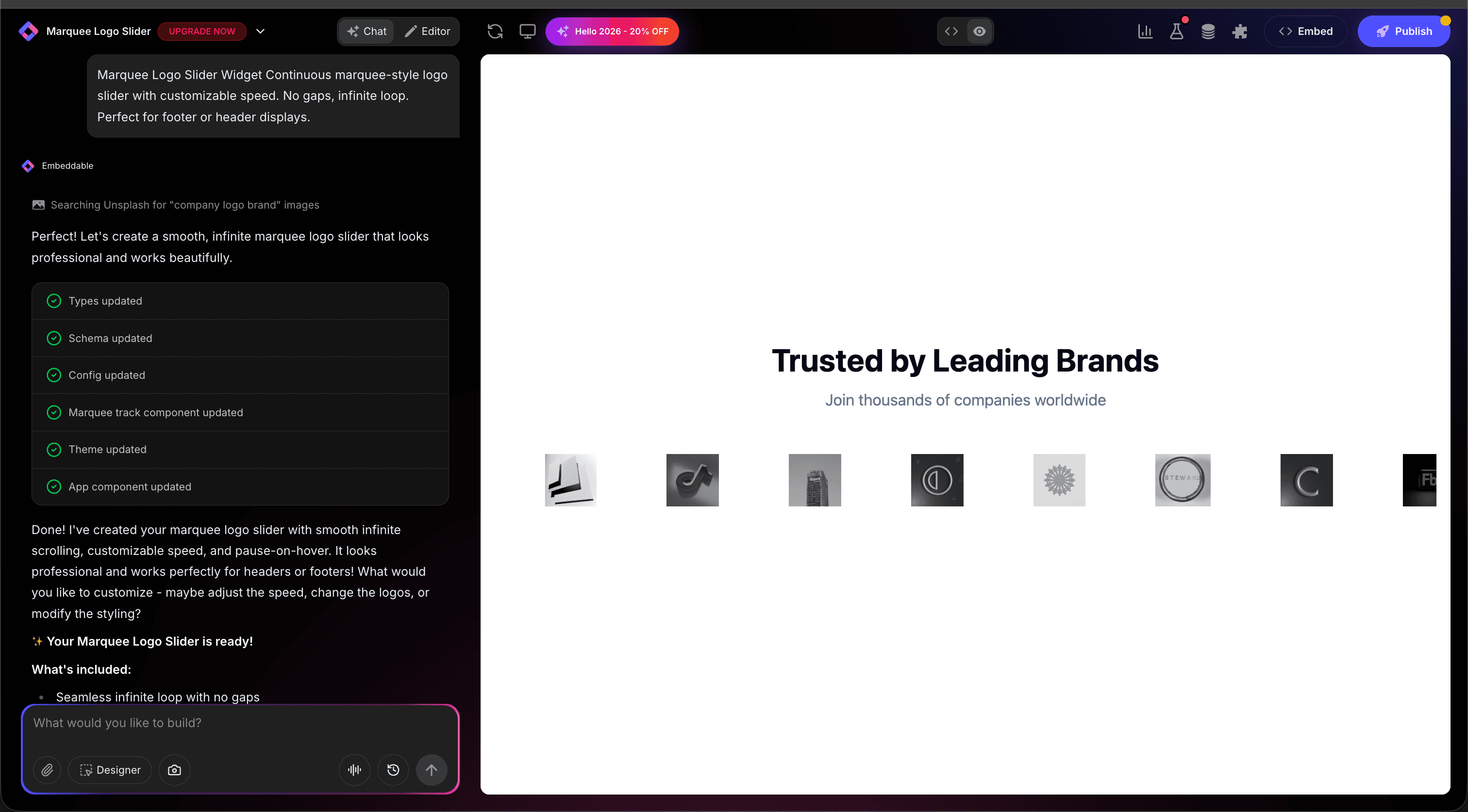 Logo Slider in Editor