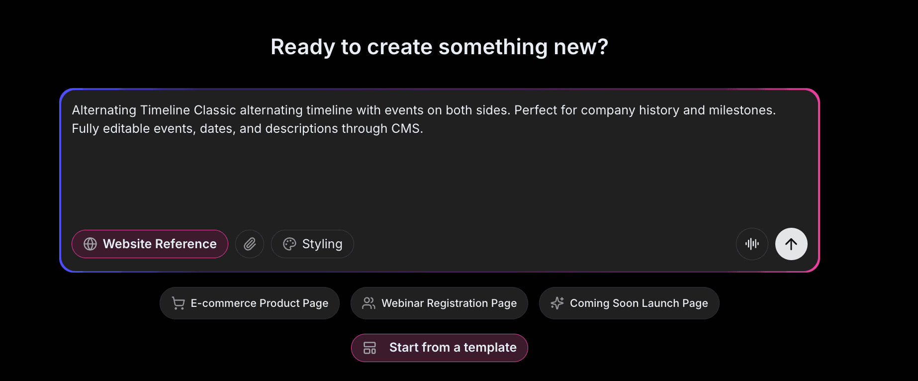 Timeline Prompt Example
