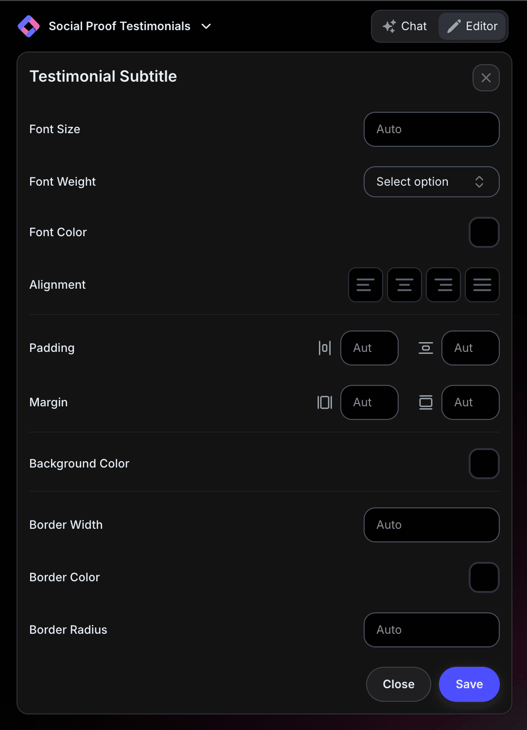 Design Settings Example
