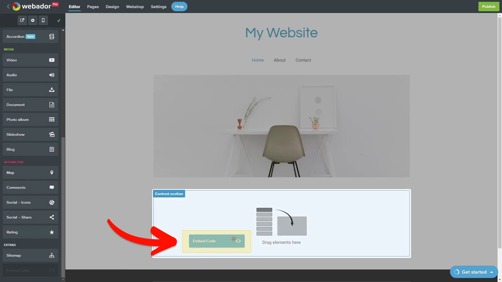Webador | Documentation | Embeddable