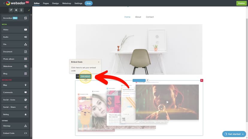 Webador | Documentation | Embeddable
