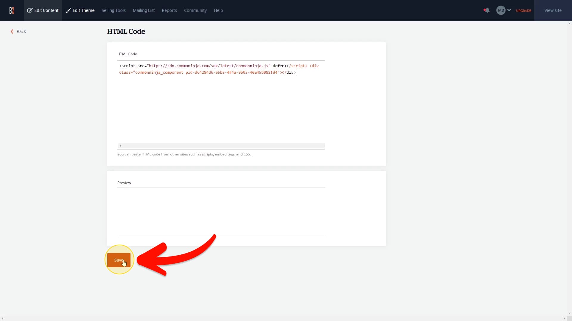 Save HTML Widget