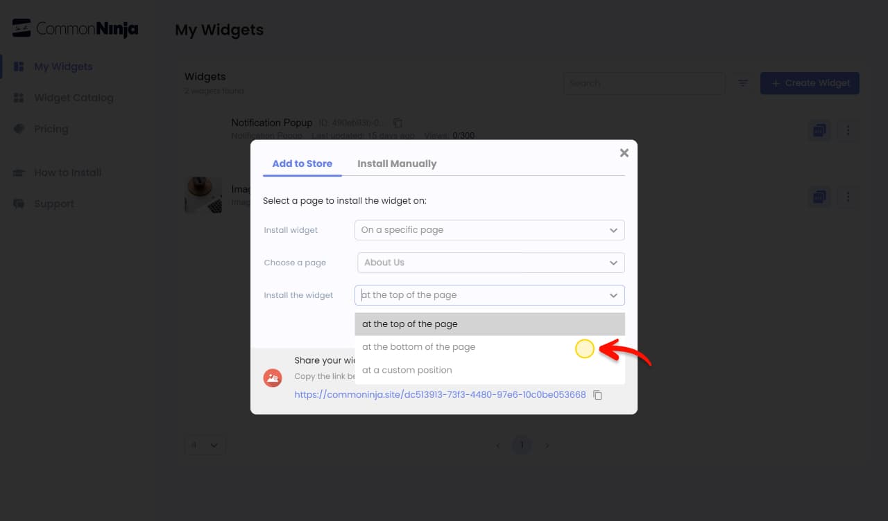 Publish button