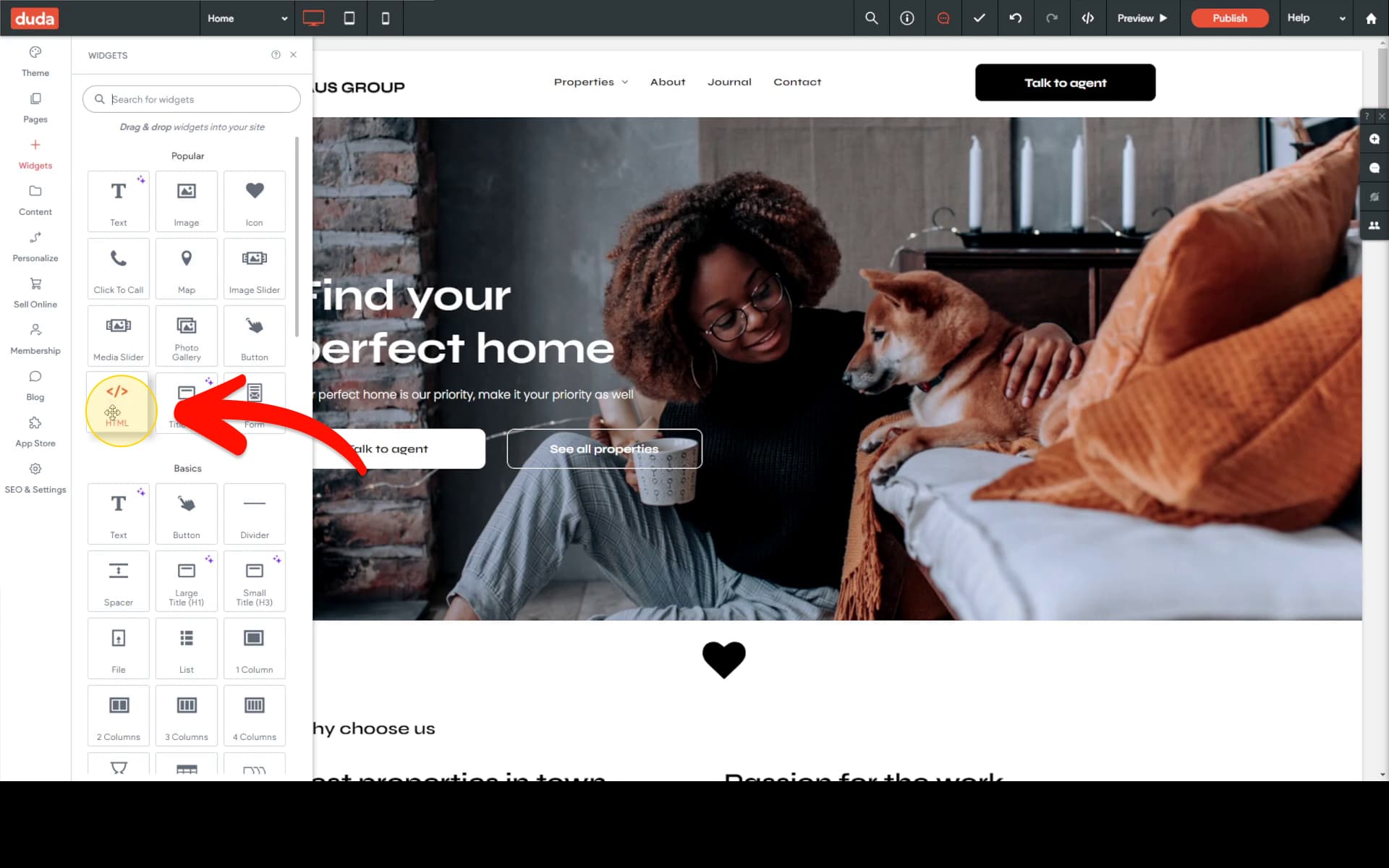 Select HTML widget