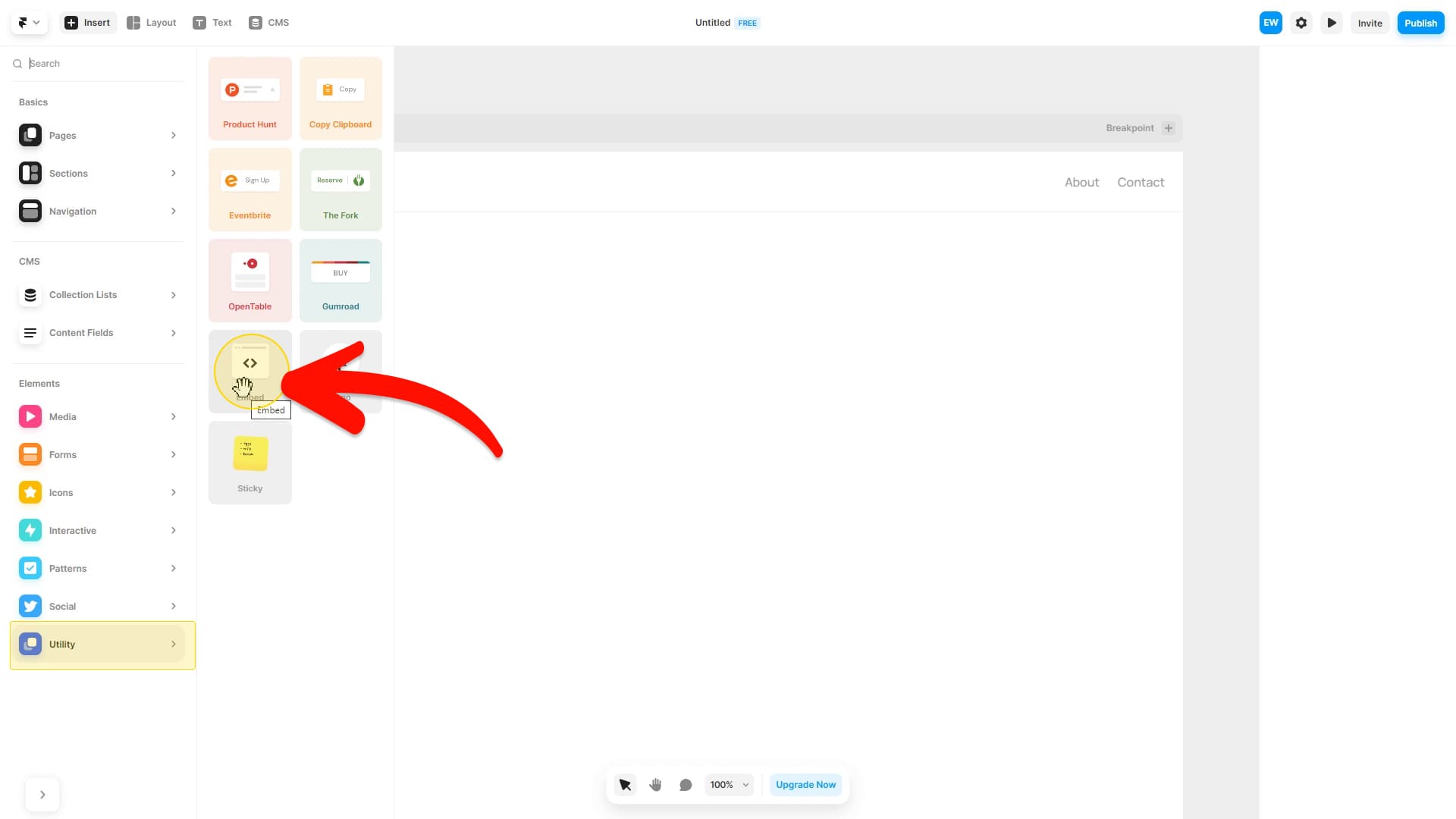 Embed component