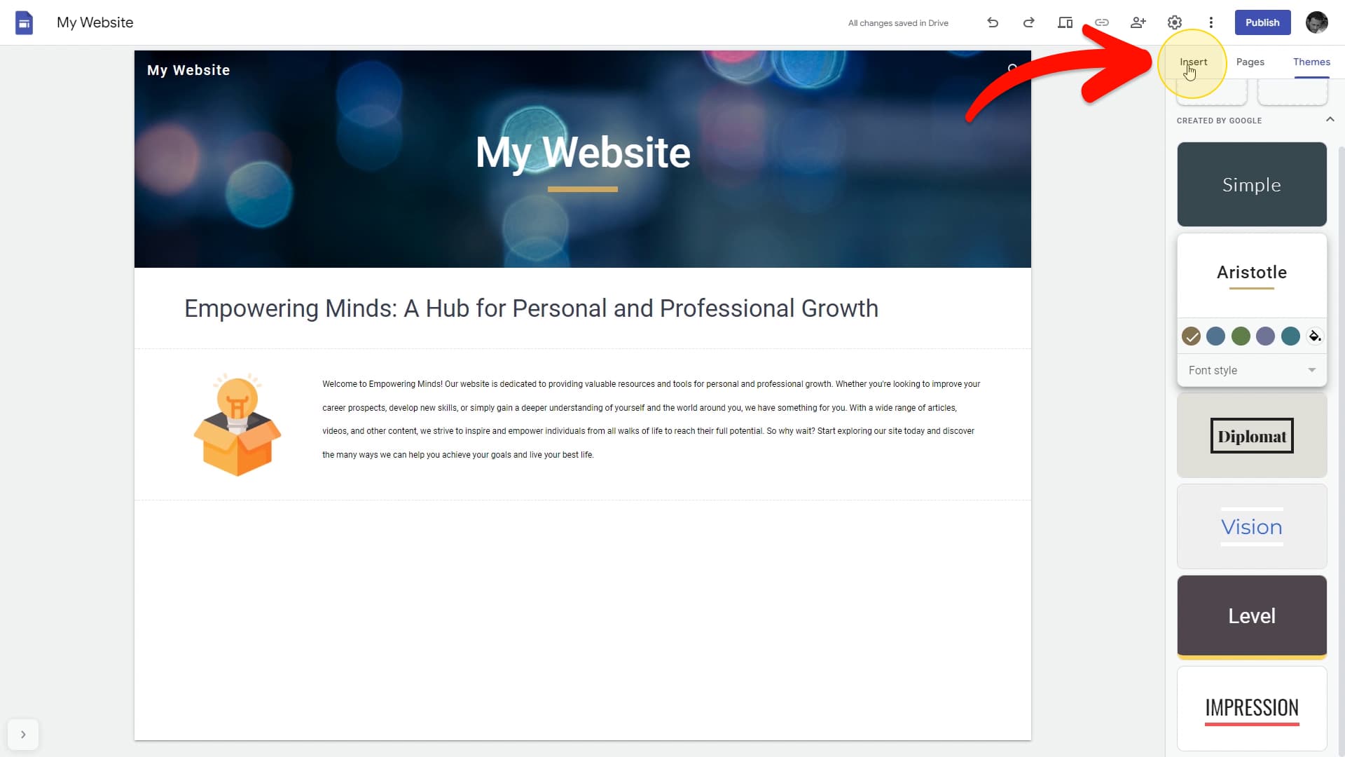 Add the Embed element