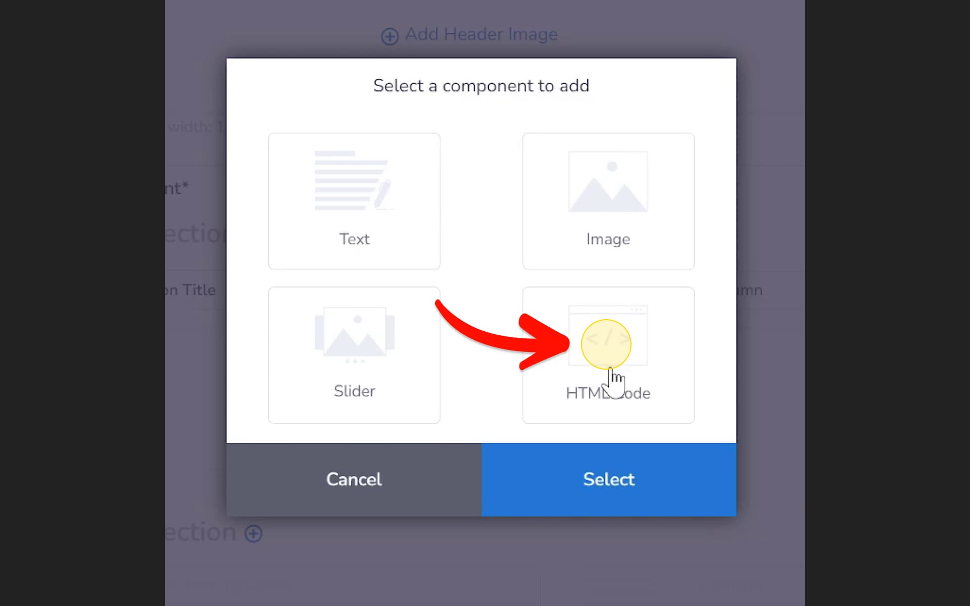 Select HTML code