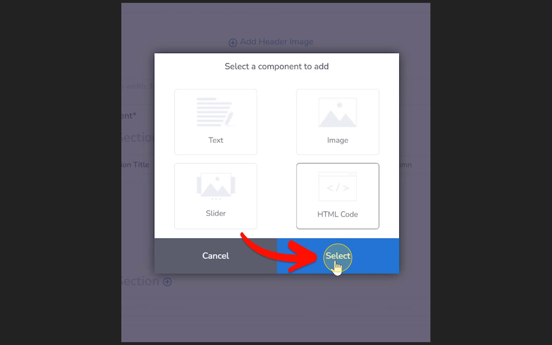 Click select