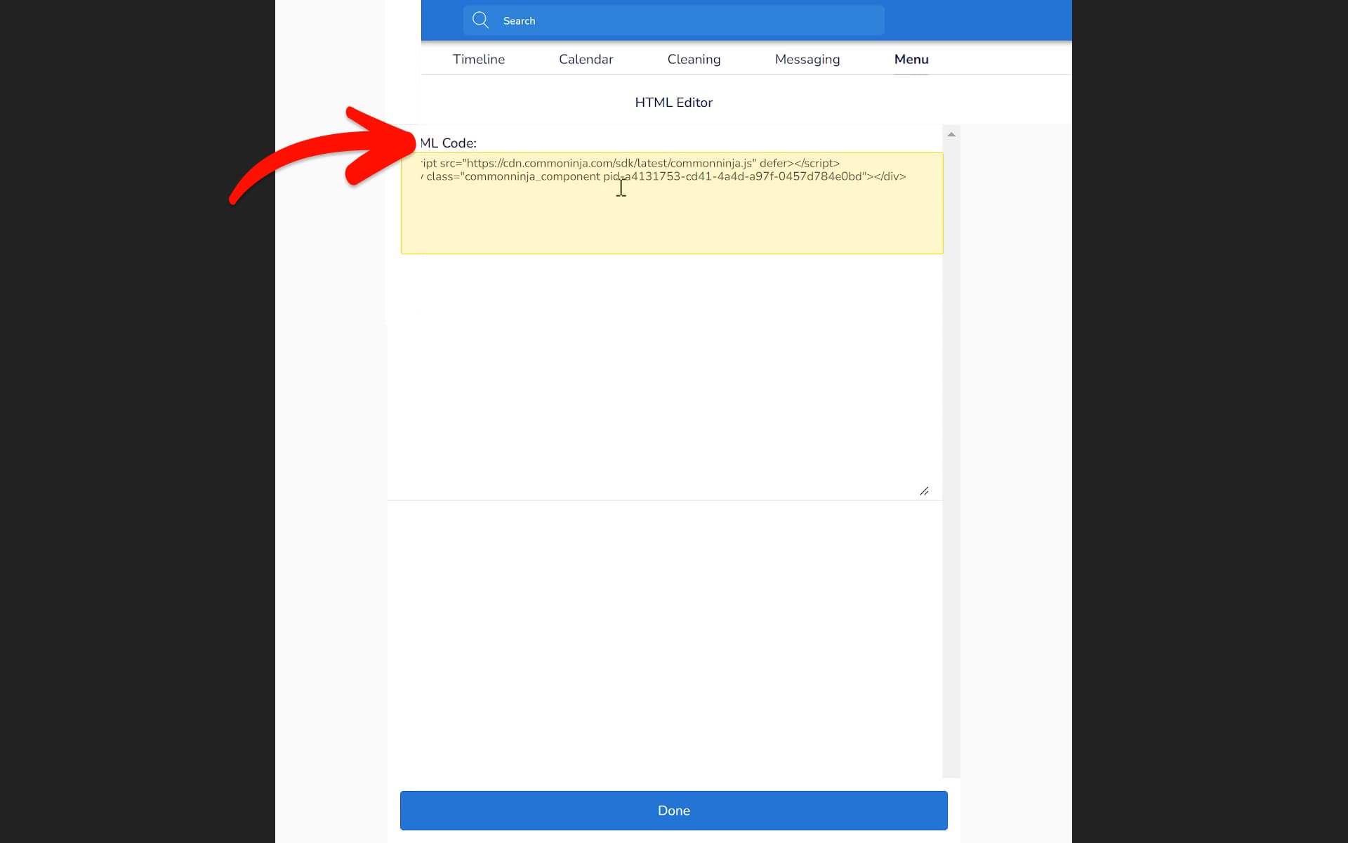 Paste code