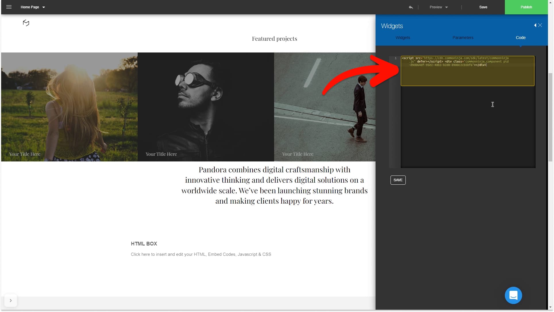 Add the Image Hotspot embed code