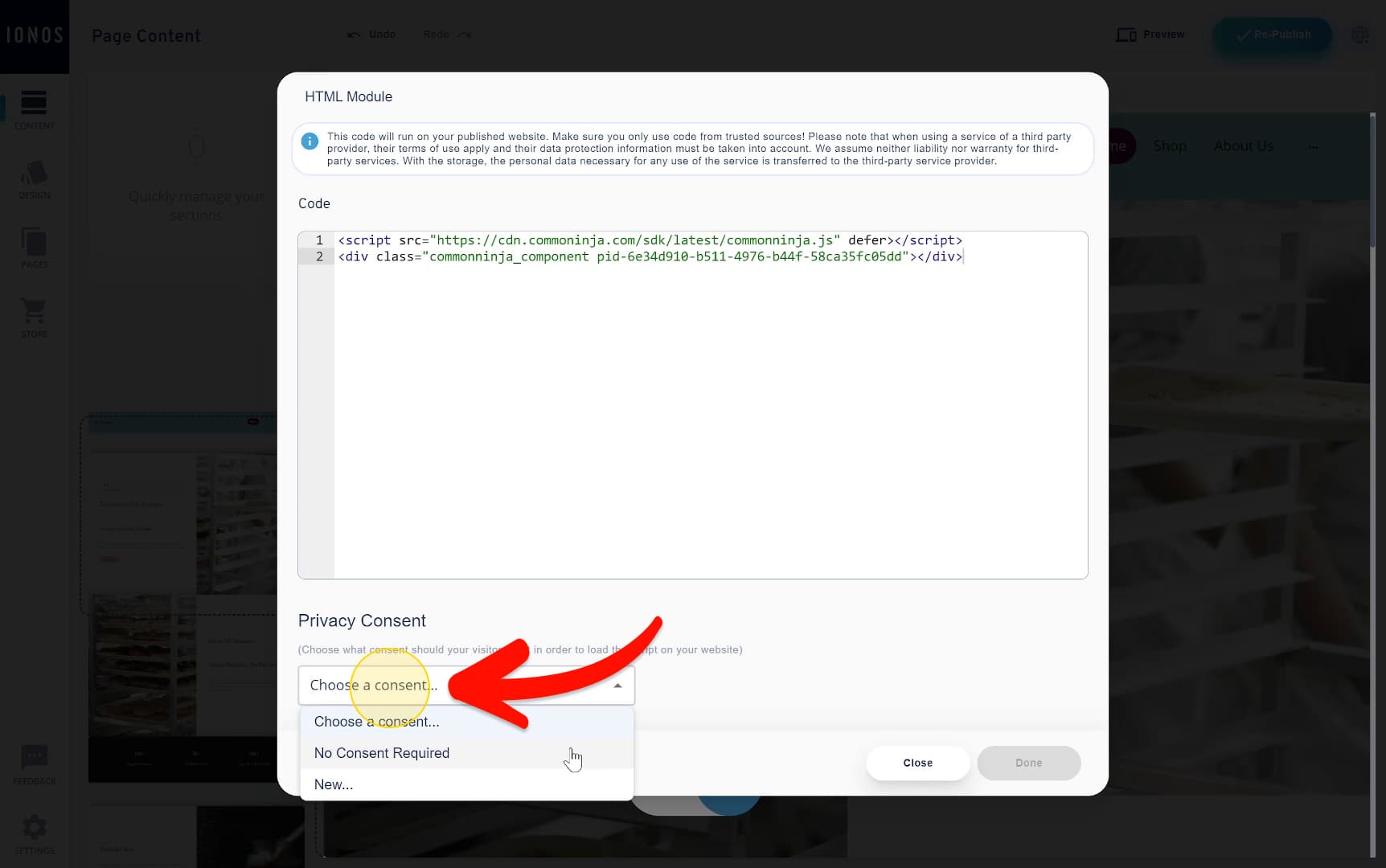 Save HTML module