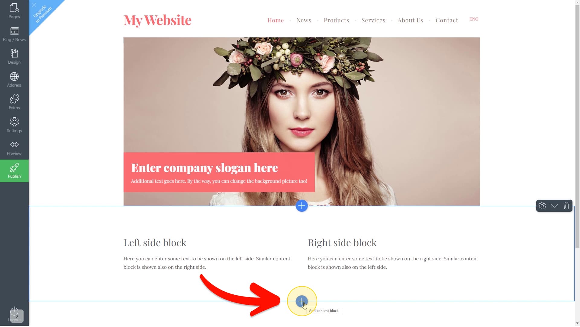 Add content block