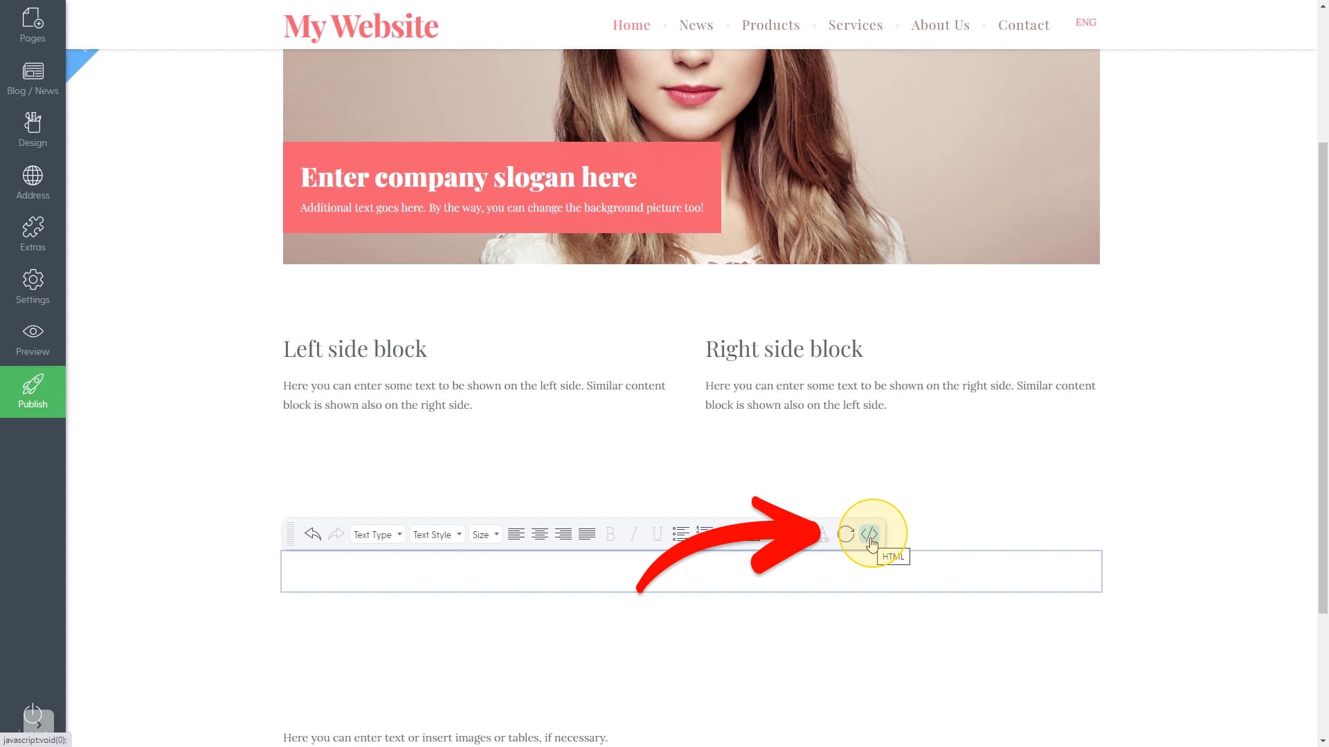 Open HTML view