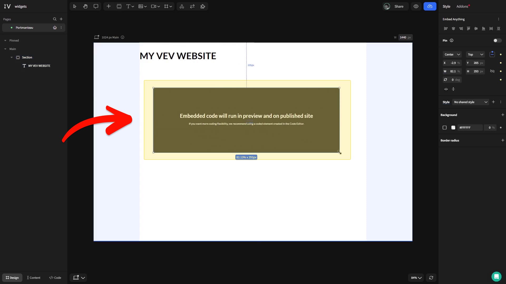 Resize element