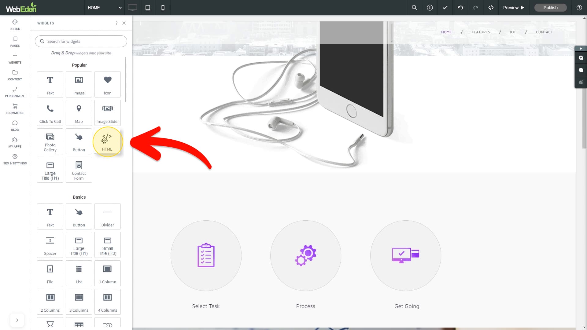 HTML widget