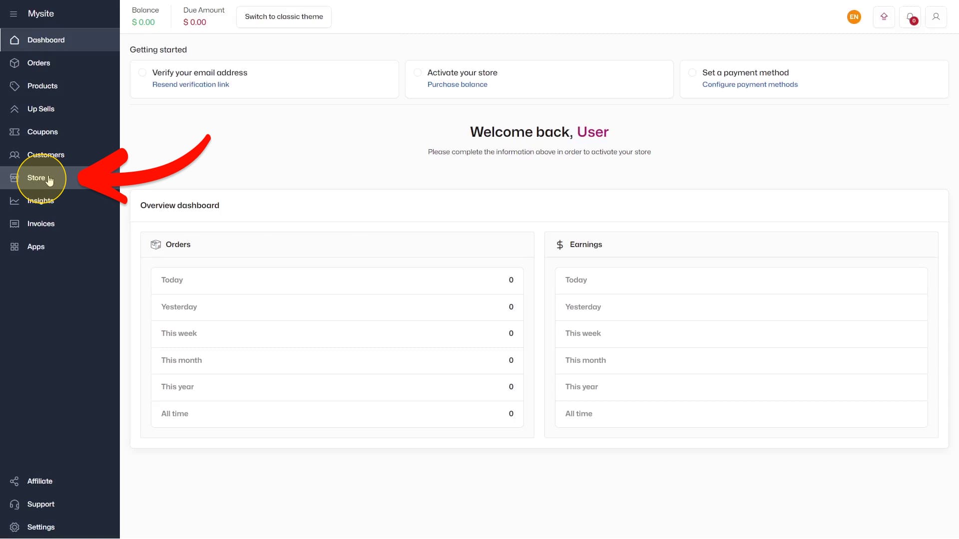 YouCan store menu