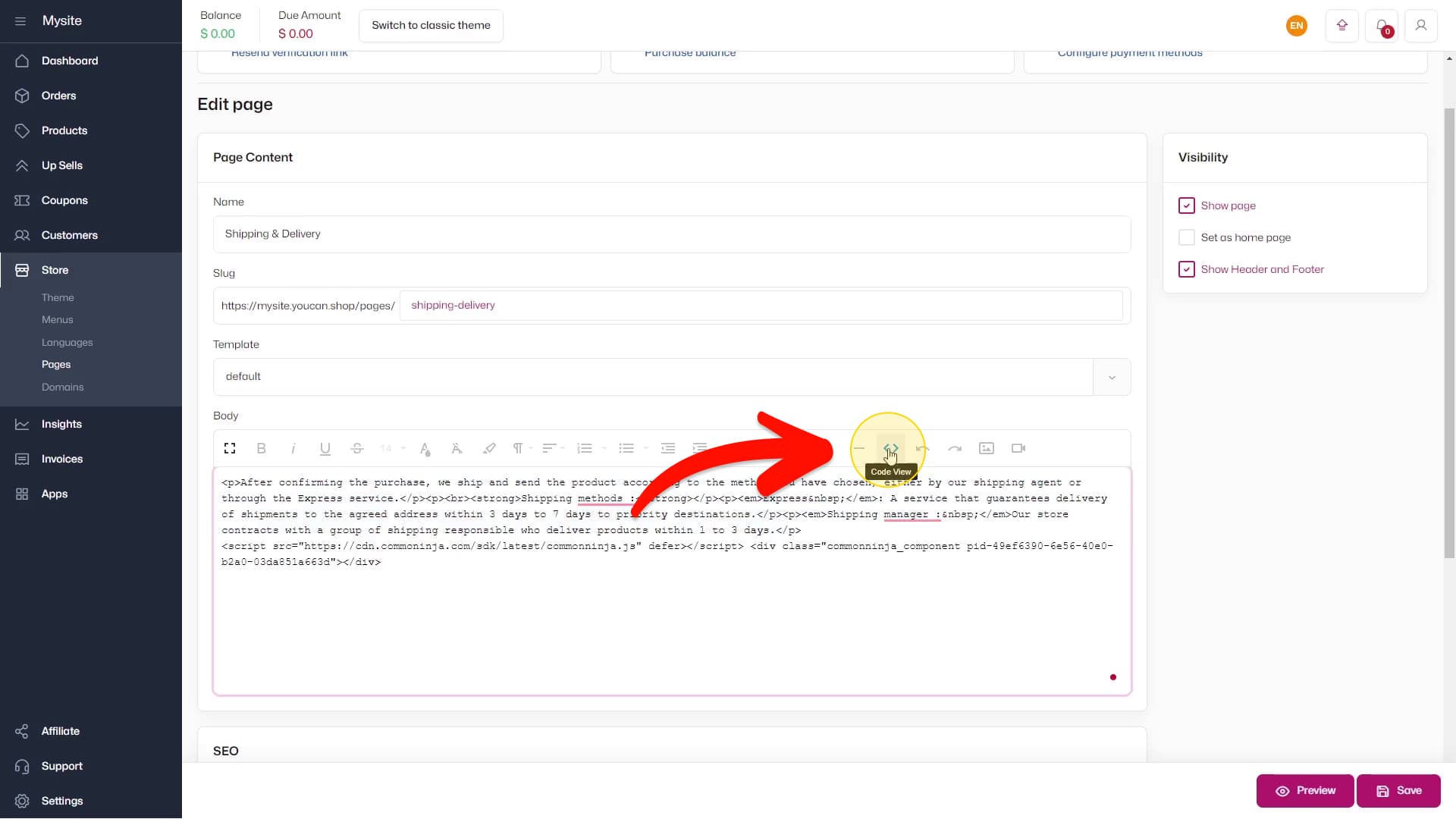 Toggle view
