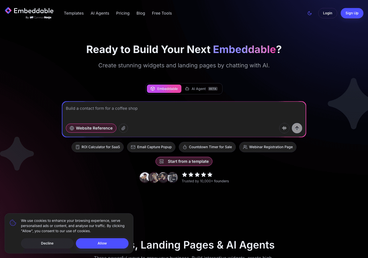 Embeddable Trustpilot Widget Screenshot