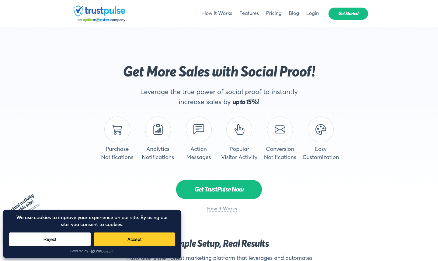 TrustPulse Social Proof Screenshot