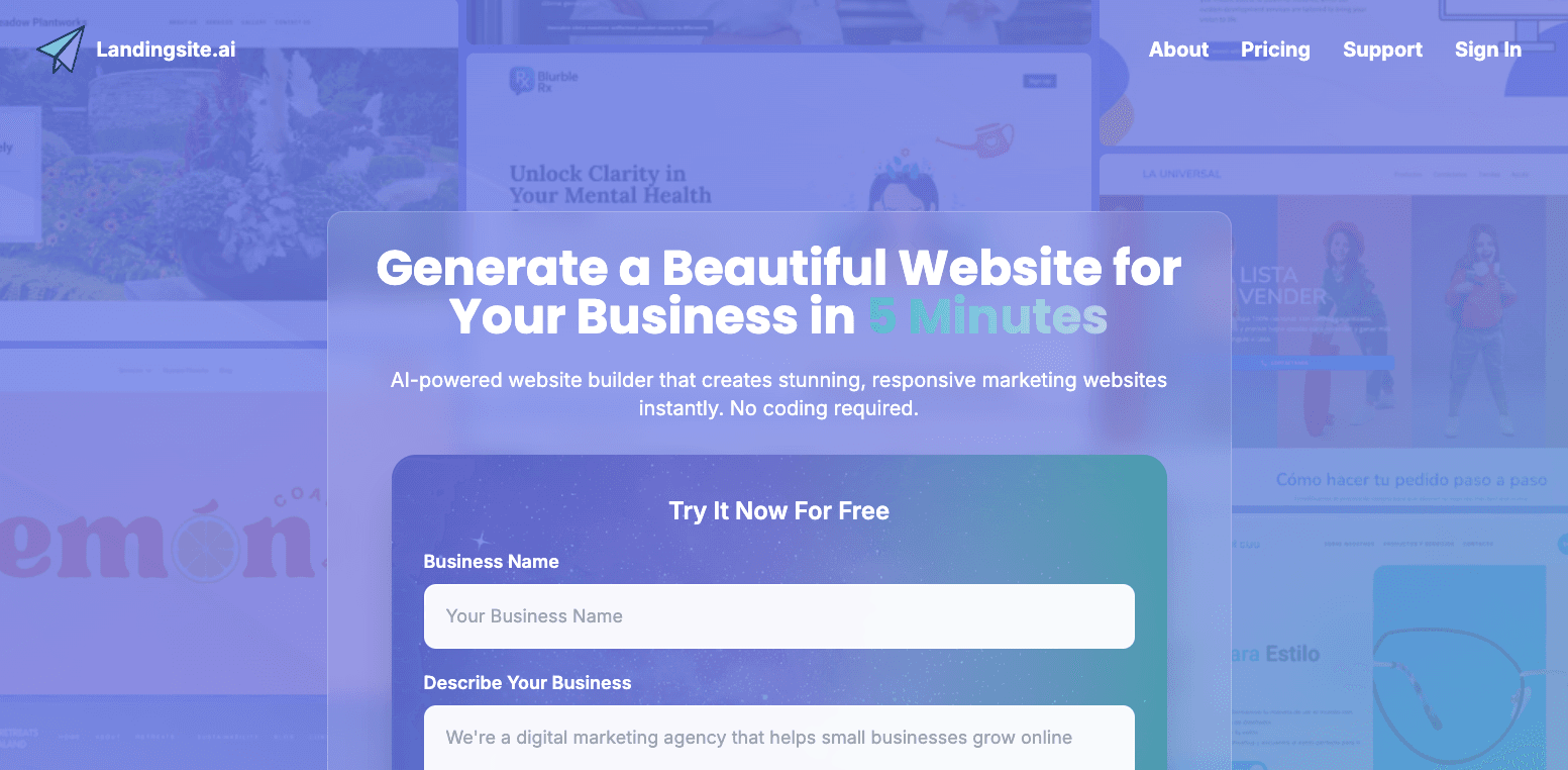 Landingsite.ai Landing Page Builder
