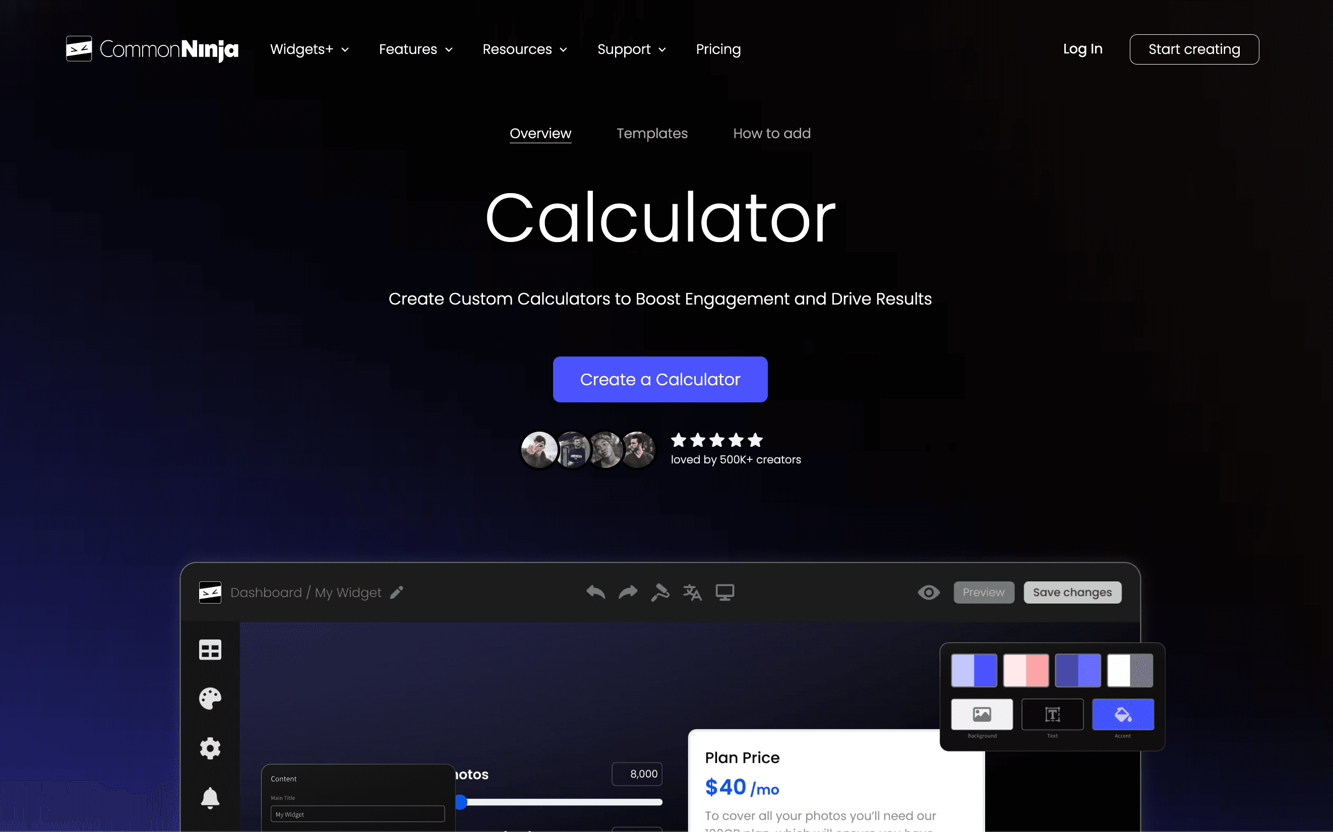 CommonNinja Calculator Builder