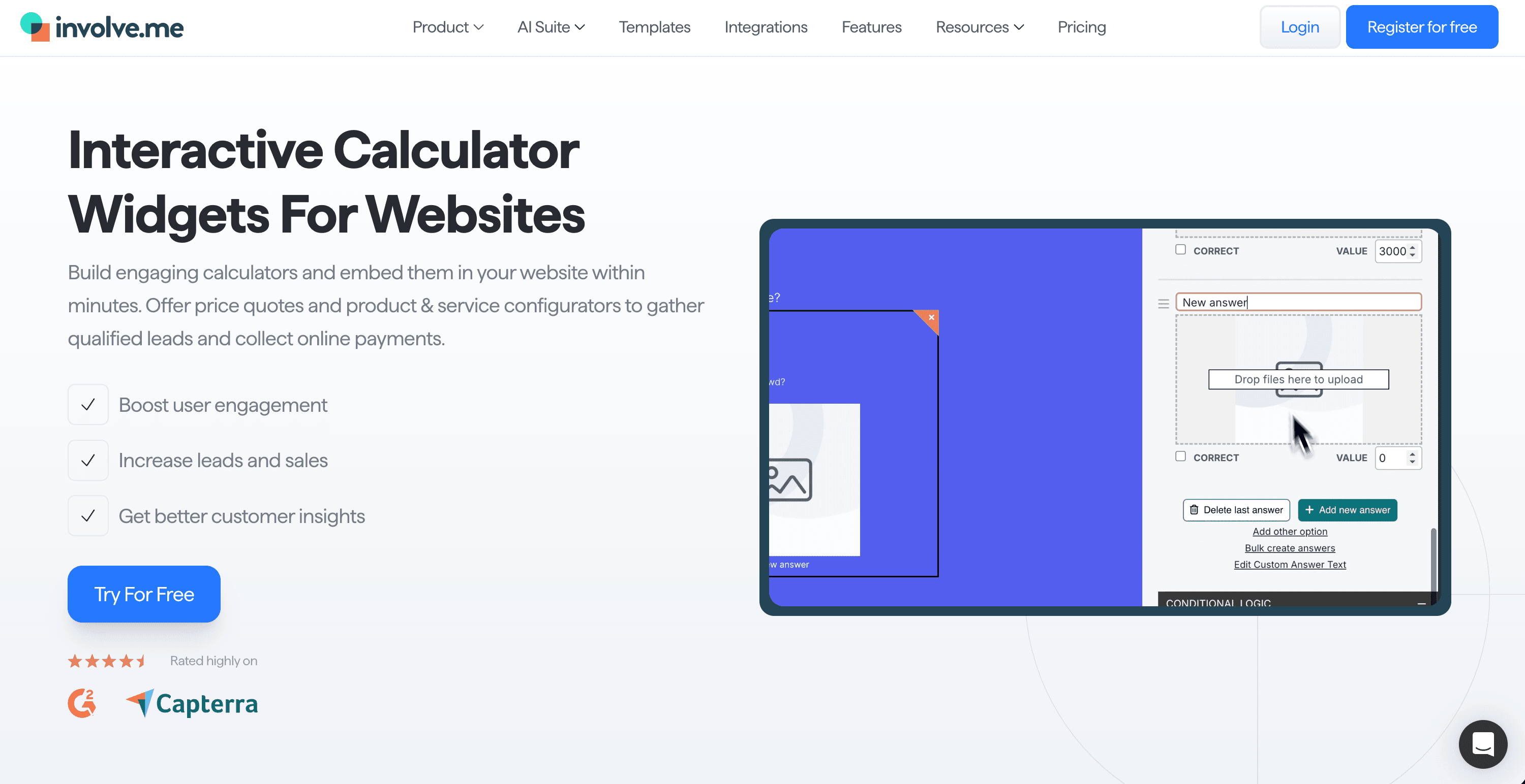 involve.me Calculator Platform