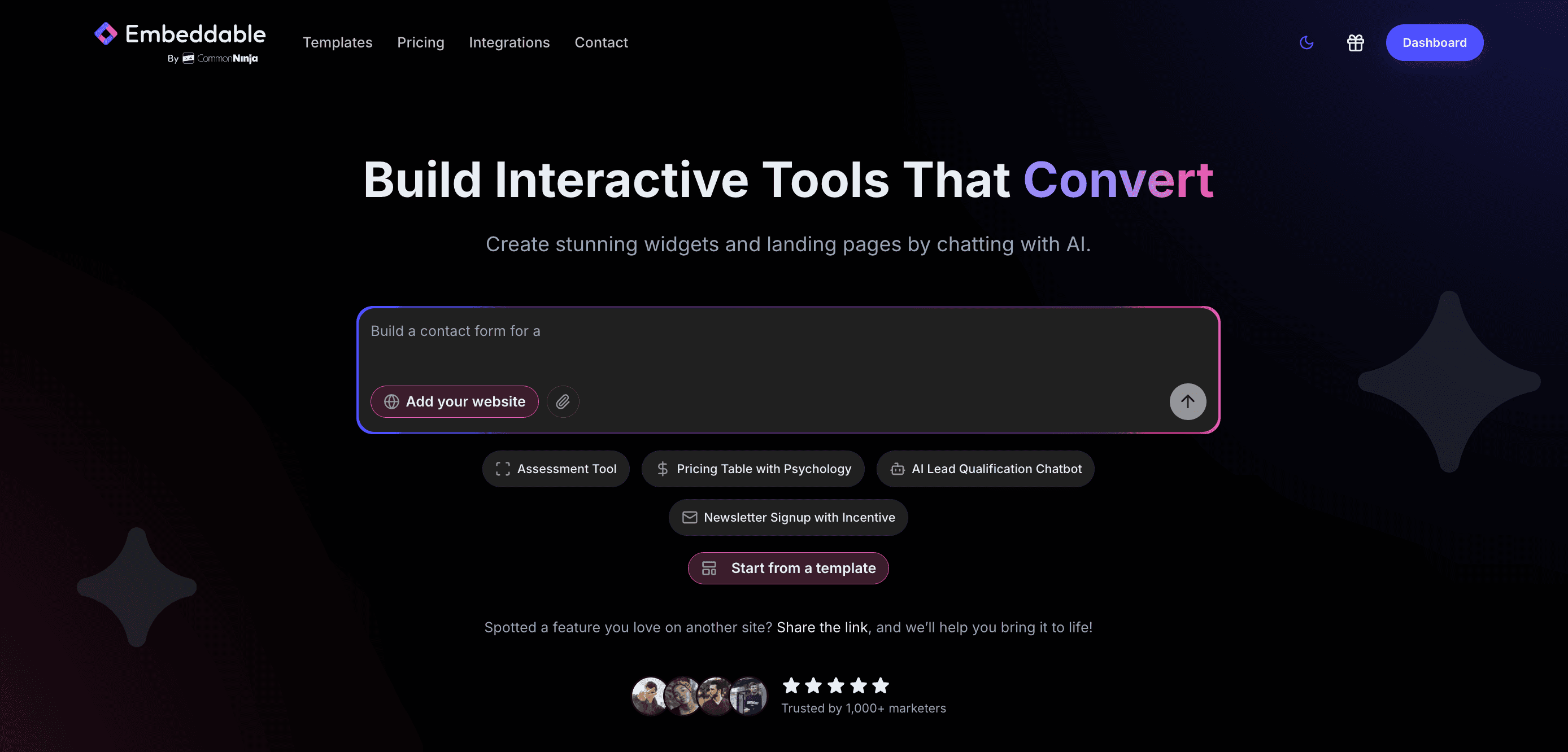 Embeddable Number Counter Widget