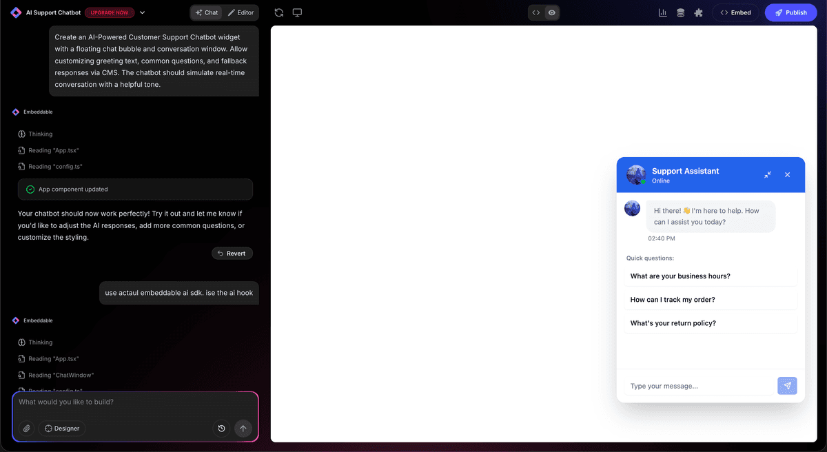 How to Build a Custom AI Chatbot Widget for Your Website | Embeddable