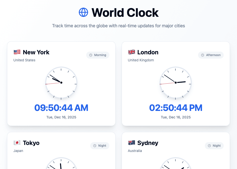 Multi-Timezone Clock