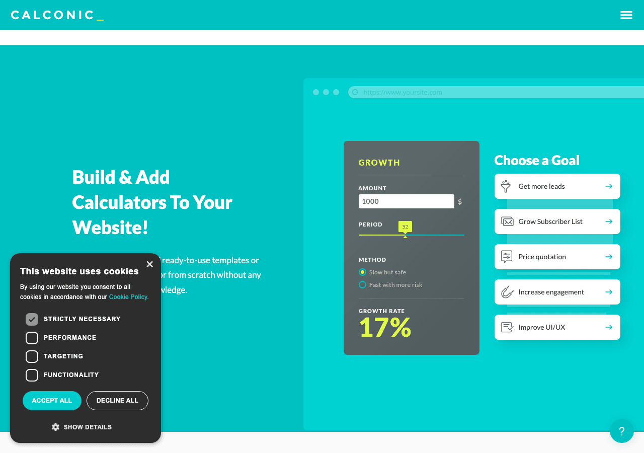 Calconic Age Verification Widget Screenshot