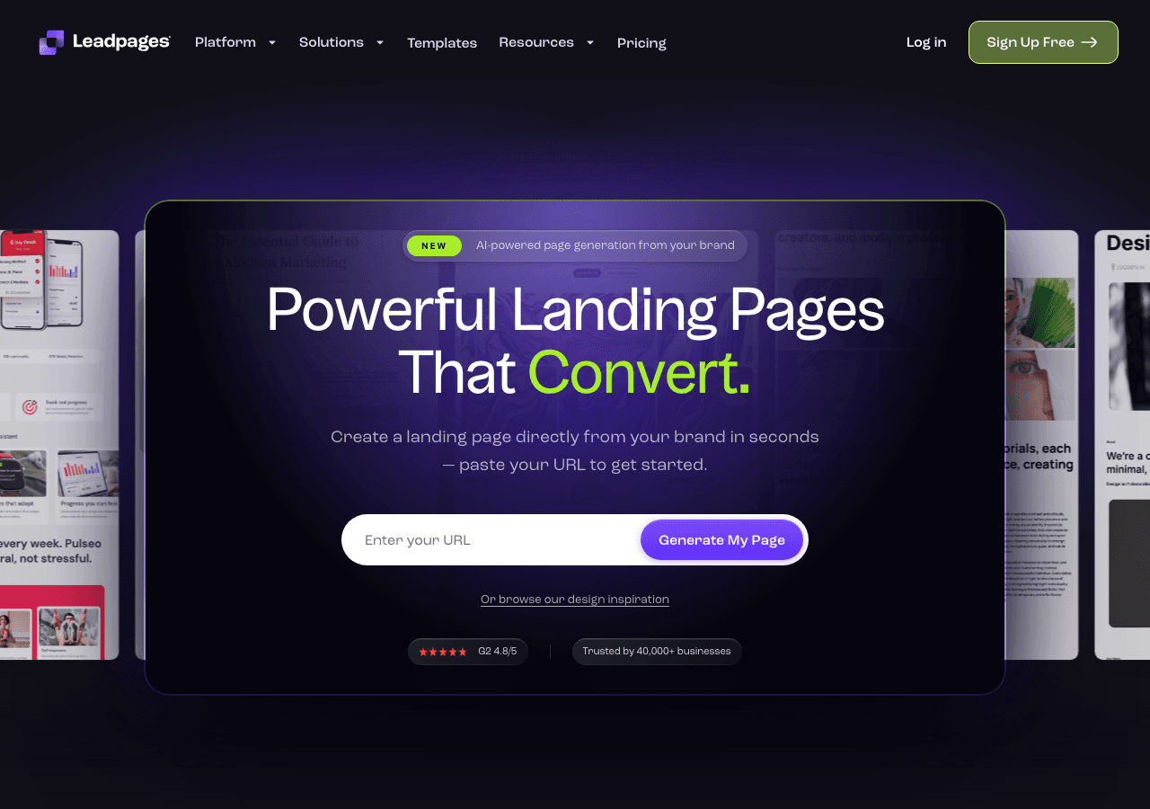 Leadpages Screenshot