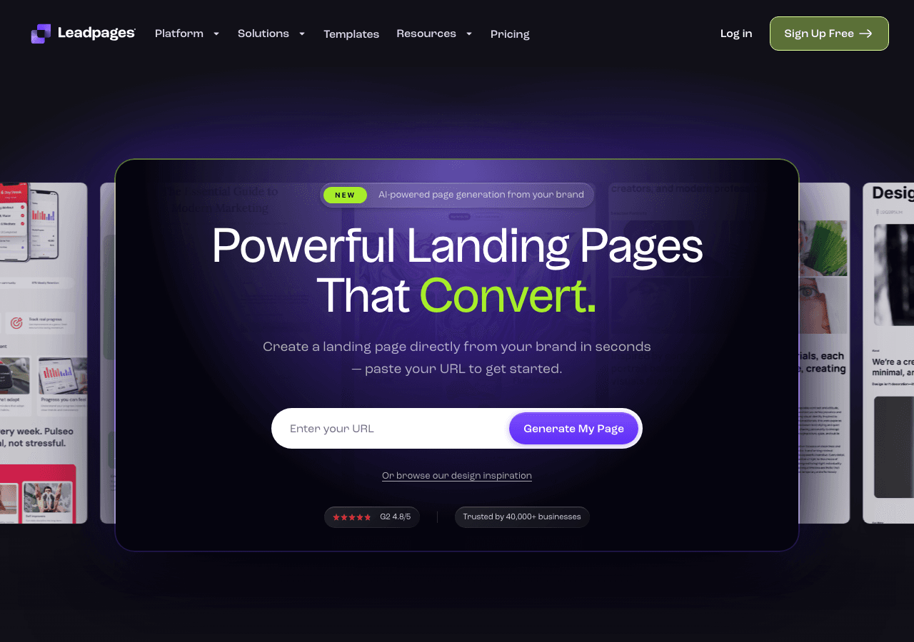 Leadpages Screenshot