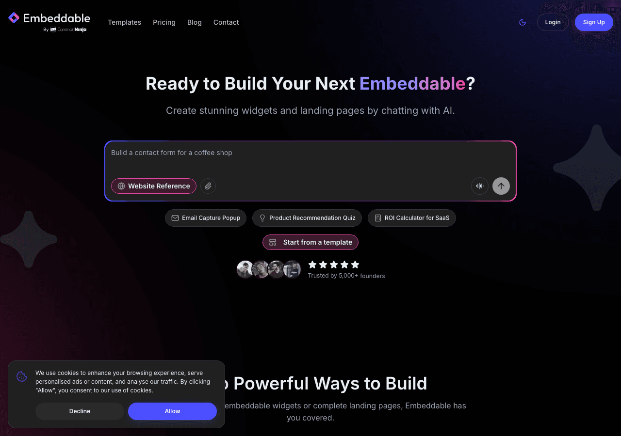 Embeddable Video Carousel Screenshot
