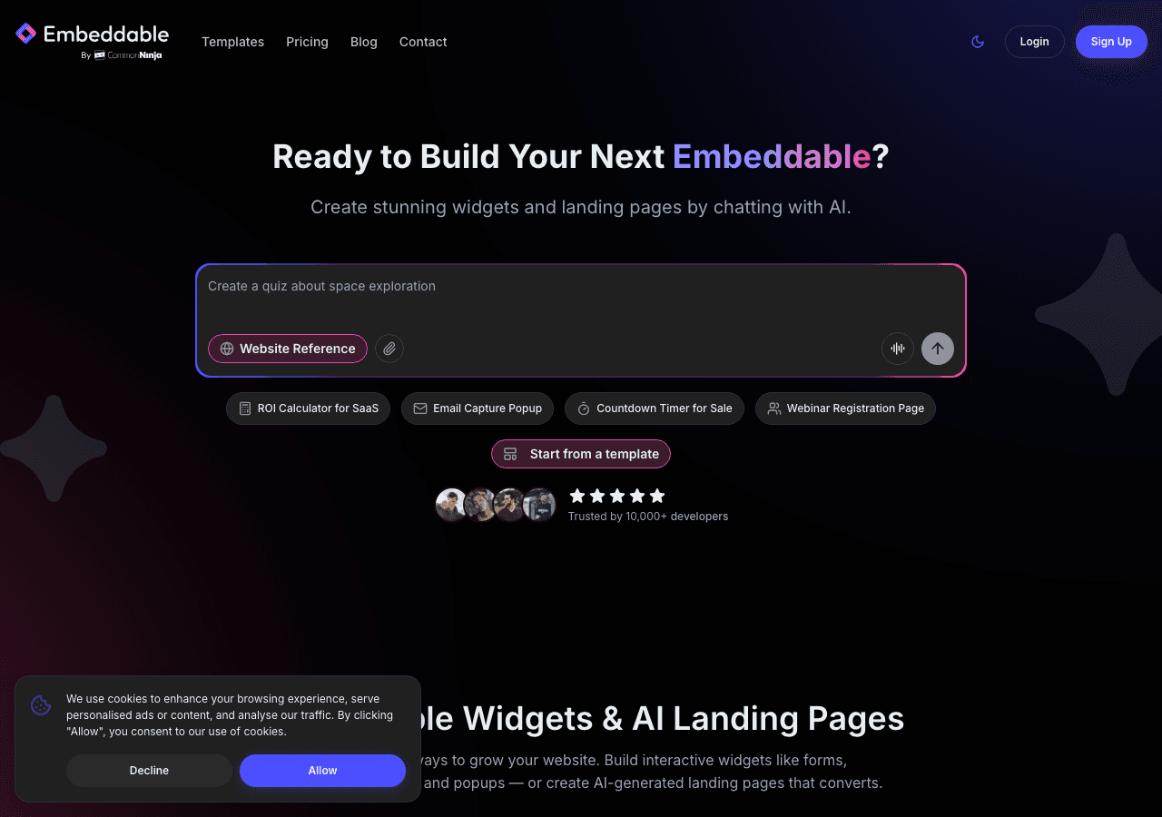Embeddable World Clock Widget Screenshot