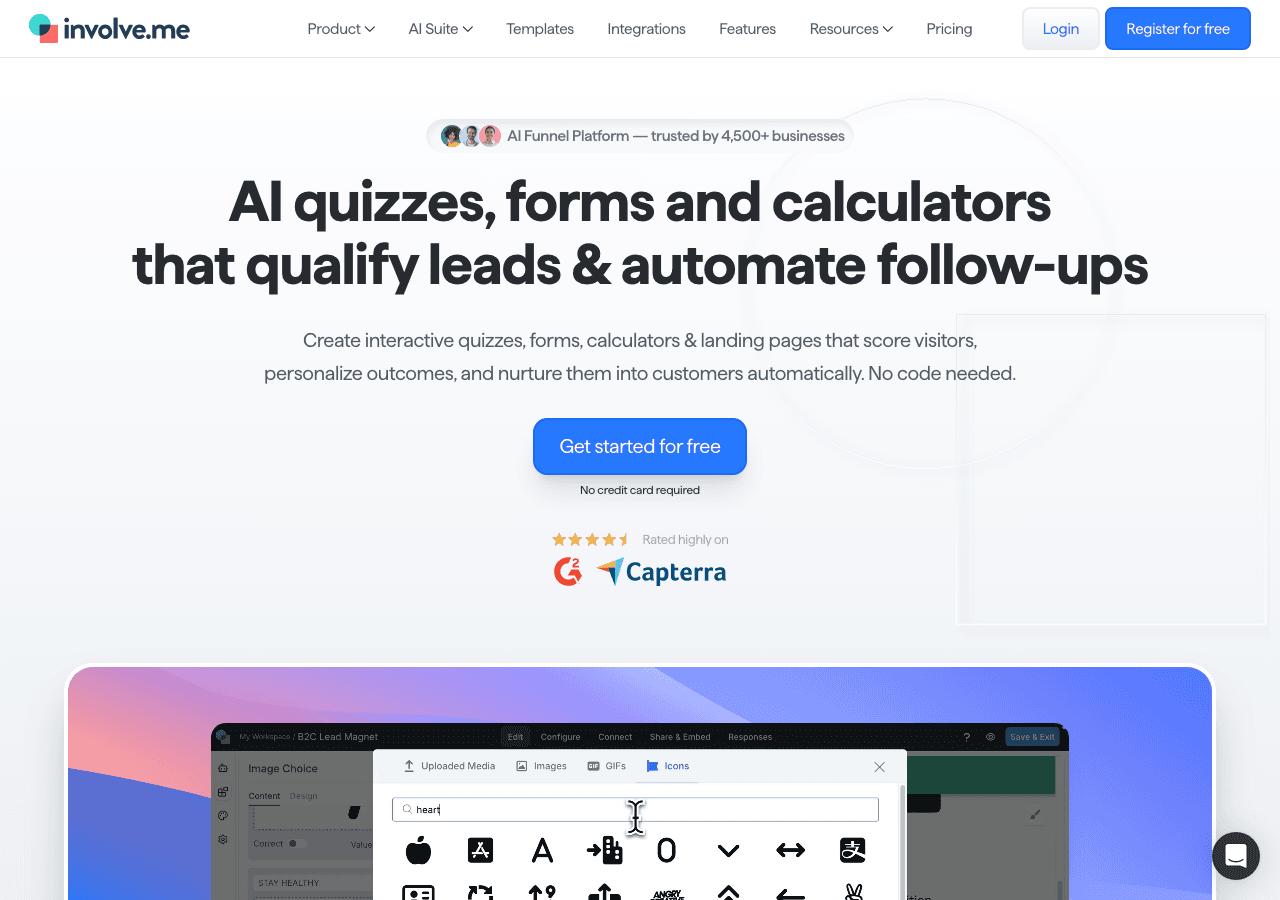 Involve.me form builder