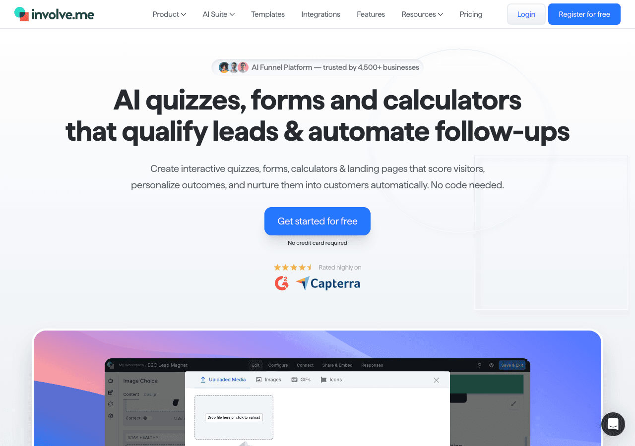 Involve.me interactive content builder